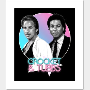 Crockett and Tubbs )( Retro Miami Vice 80s Tribute Posters and Art